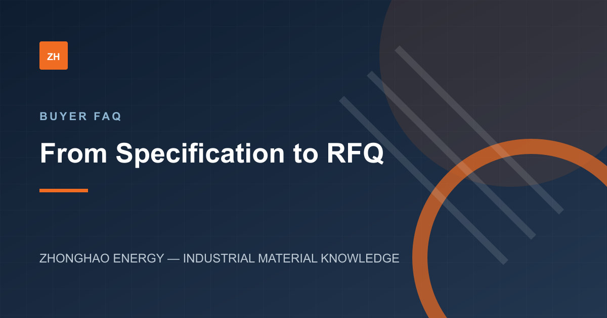 Editorial graphic showing an industrial material RFQ workflow