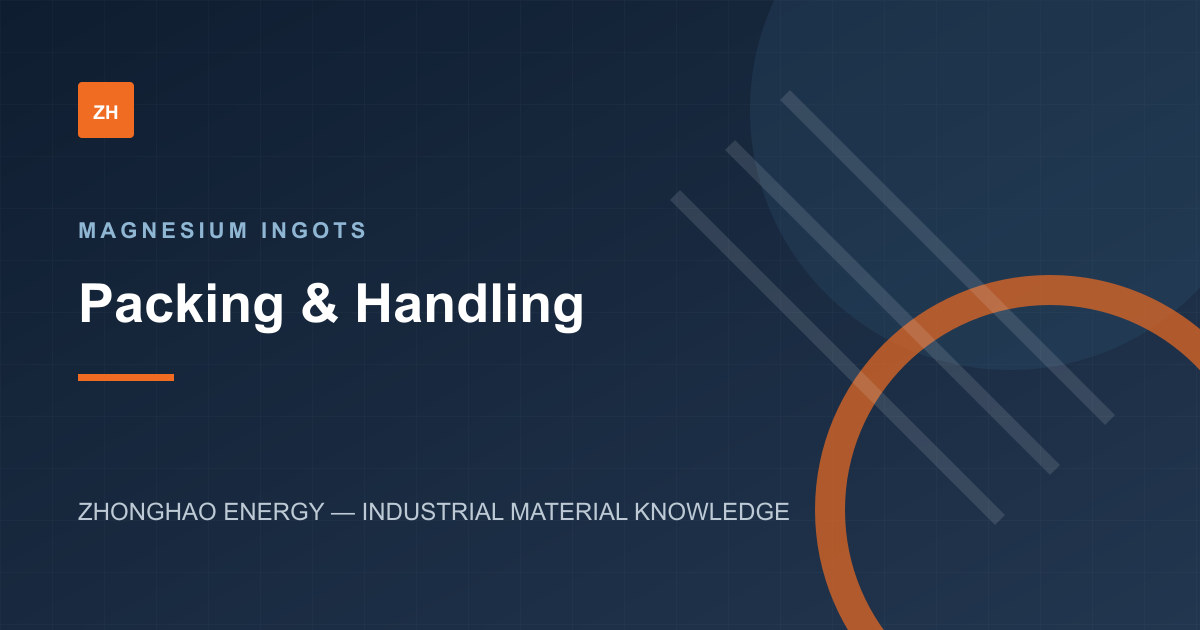 Editorial graphic about magnesium ingot packaging and shipment handling