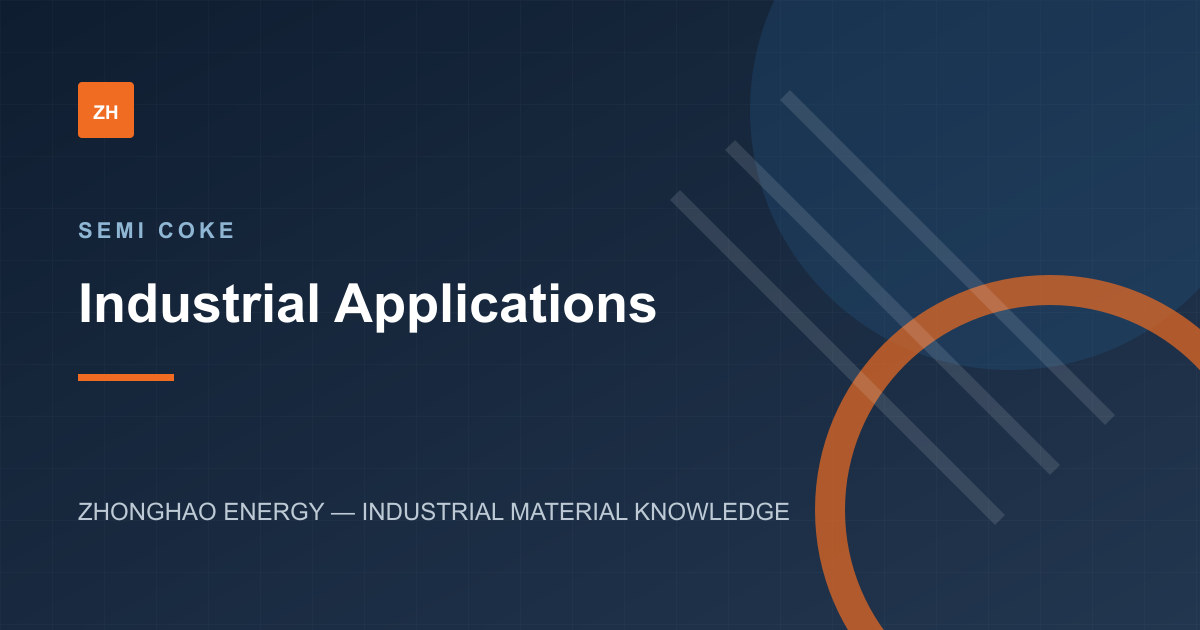 Editorial graphic showing industrial application paths for semi coke